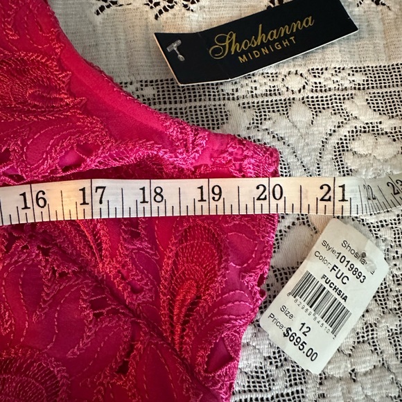 NWT-Beautiful Dress-SHOSHANNA MIDNIGHT Sleeveless Gown-Stunning Fuchsia-Size12